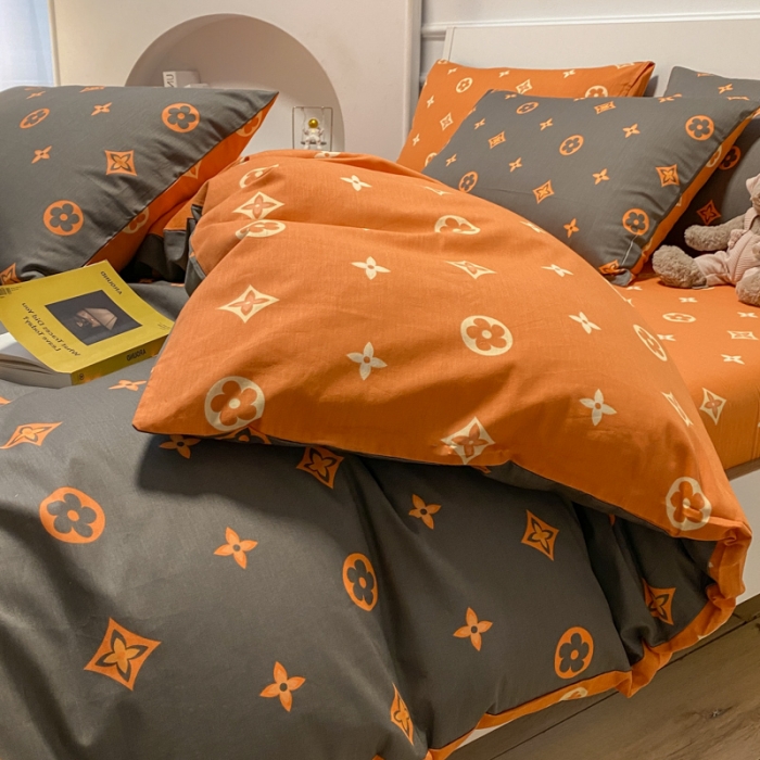 91家纺网 家纺一手货源 找家纺 晨希 2023新款全棉印花四件套 凡米