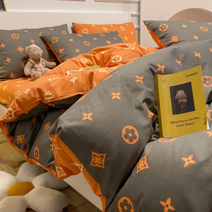 91家纺网 家纺一手货源 找家纺 晨希 2023新款全棉印花四件套 凡米