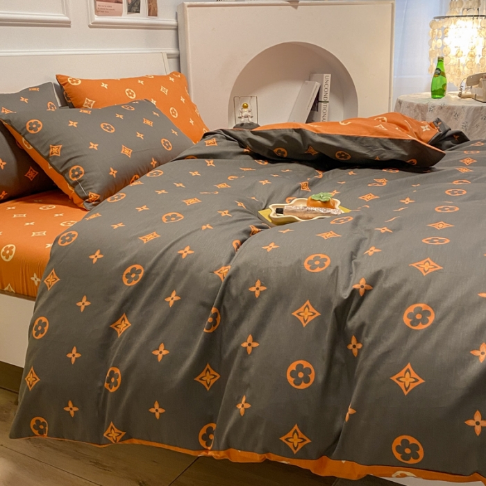 91家纺网 家纺一手货源 找家纺 晨希 2023新款全棉印花四件套 凡米