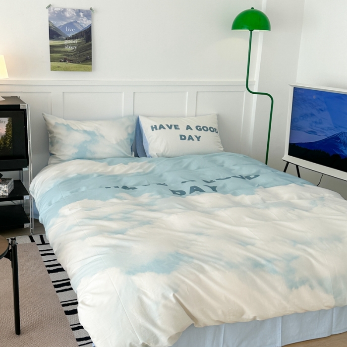 91家纺网 家纺一手货源 找家纺 昔可 2023新款大版全棉 蓝天白云