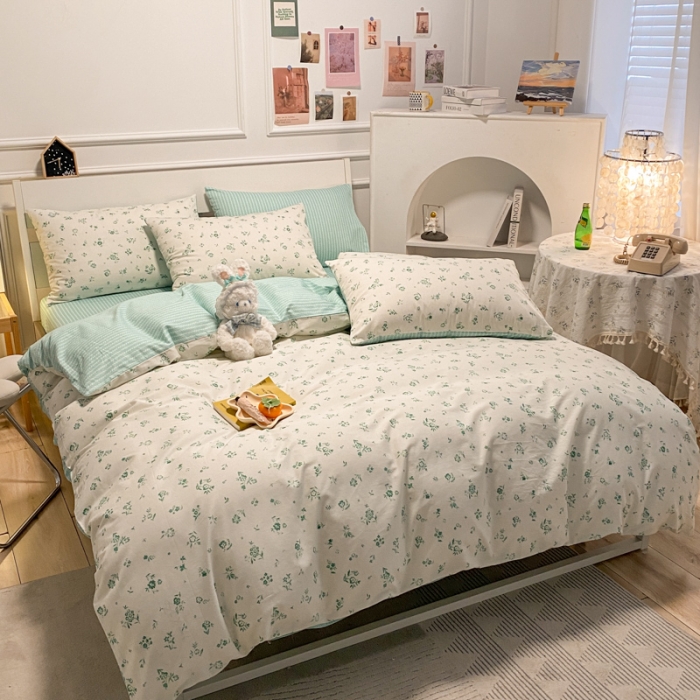 91家纺网 家纺一手货源 找家纺 晨希 2023新款全棉印花四件套 菲颂