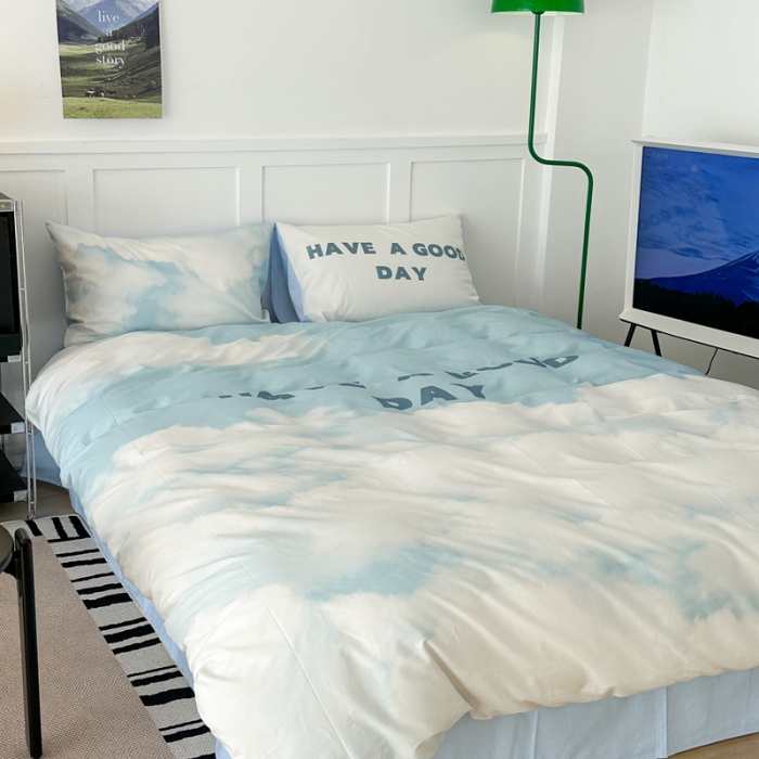 91家纺网 家纺一手货源 找家纺 昔可 2023新款大版全棉 蓝天白云