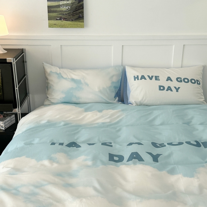 91家纺网 家纺一手货源 找家纺 昔可 2023新款大版全棉 蓝天白云