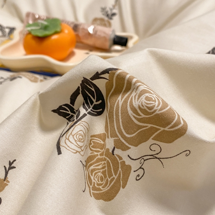 91家纺网 家纺一手货源 找家纺 晨希 2023新款全棉印花四件套 花儿朵朵