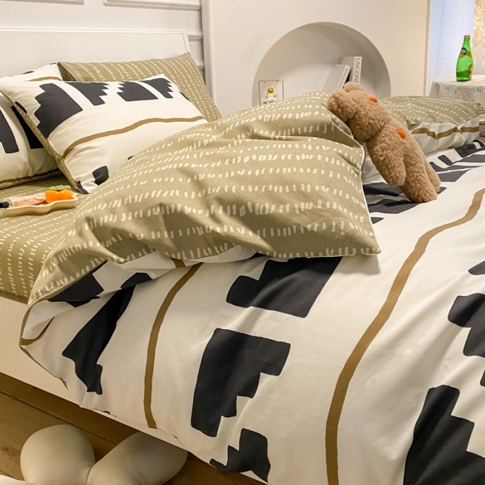 91家纺网 家纺一手货源 找家纺 晨希 2023新款全棉印花四件套 积木