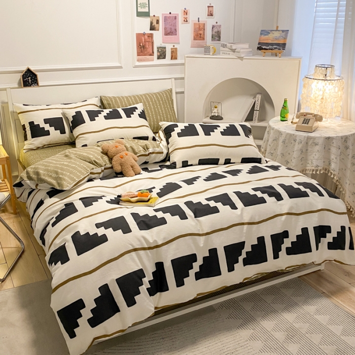 91家纺网 家纺一手货源 找家纺 晨希 2023新款全棉印花四件套 积木