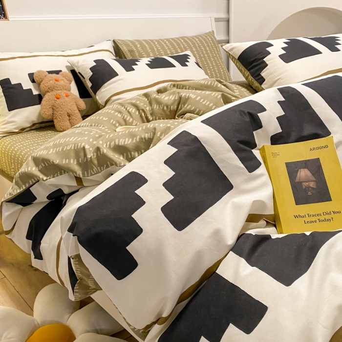 91家纺网 家纺一手货源 找家纺 晨希 2023新款全棉印花四件套 积木