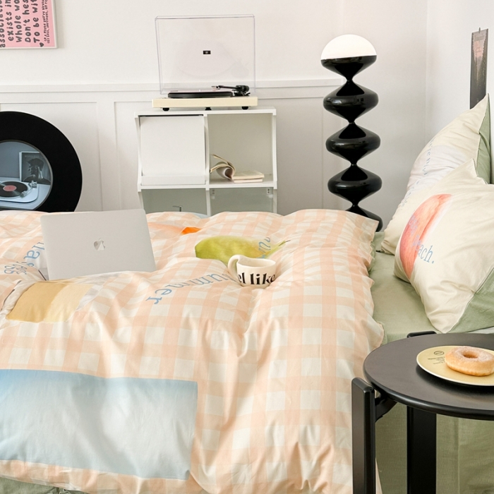 91家纺网 家纺一手货源 找家纺 昔可 2023新款大版全棉 蜜桃青苹果