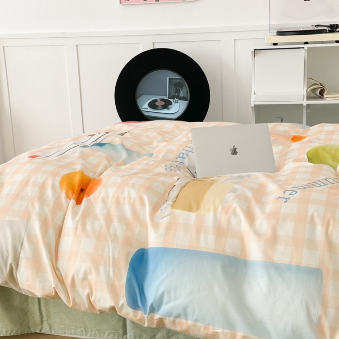 91家纺网 家纺一手货源 找家纺 昔可 2023新款大版全棉 蜜桃青苹果