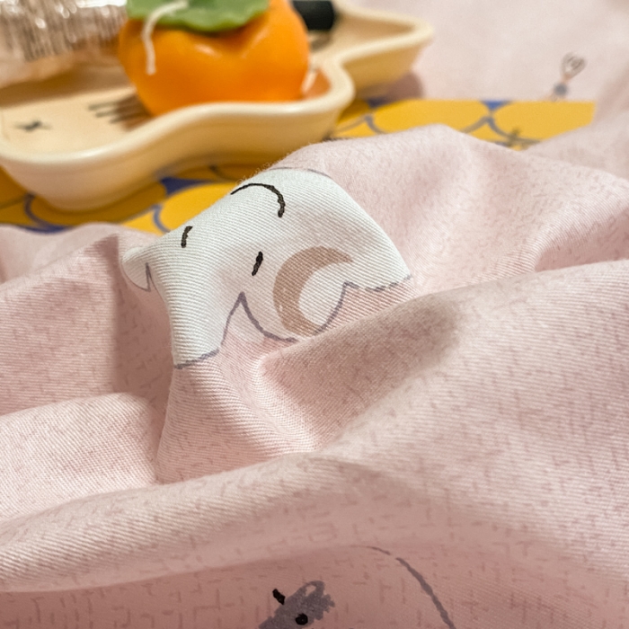 91家纺网 家纺一手货源 找家纺 晨希 2023新款全棉印花四件套 快乐星球