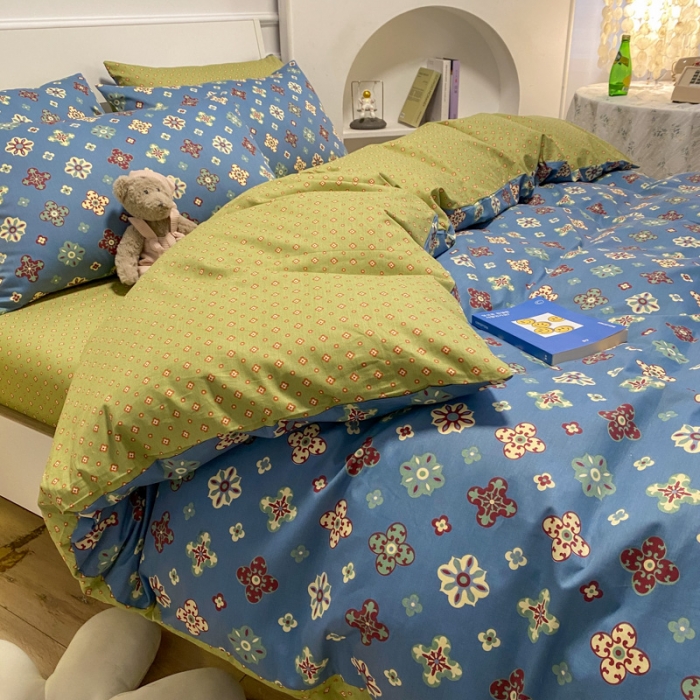 91家纺网 家纺一手货源 找家纺 晨希 2023新款全棉印花四件套 洛莎