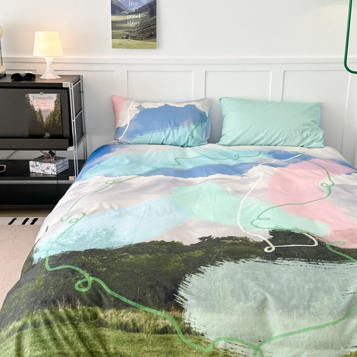 91家纺网 家纺一手货源 找家纺 昔可 2023新款大版全棉 挪威森林