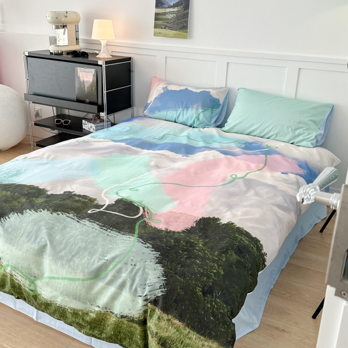 91家纺网 家纺一手货源 找家纺 昔可 2023新款大版全棉 挪威森林