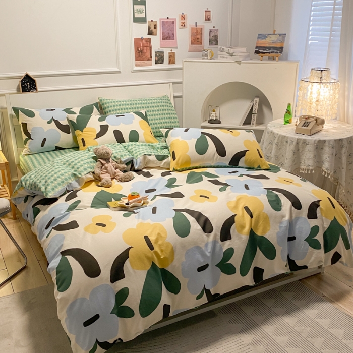 91家纺网 家纺一手货源 找家纺 晨希 2023新款全棉印花四件套 沐然