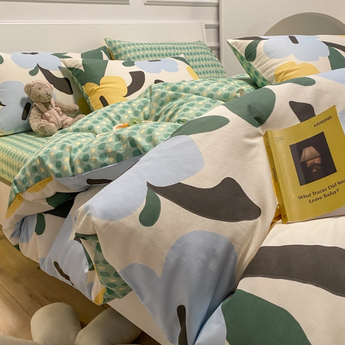 91家纺网 家纺一手货源 找家纺 晨希 2023新款全棉印花四件套 沐然