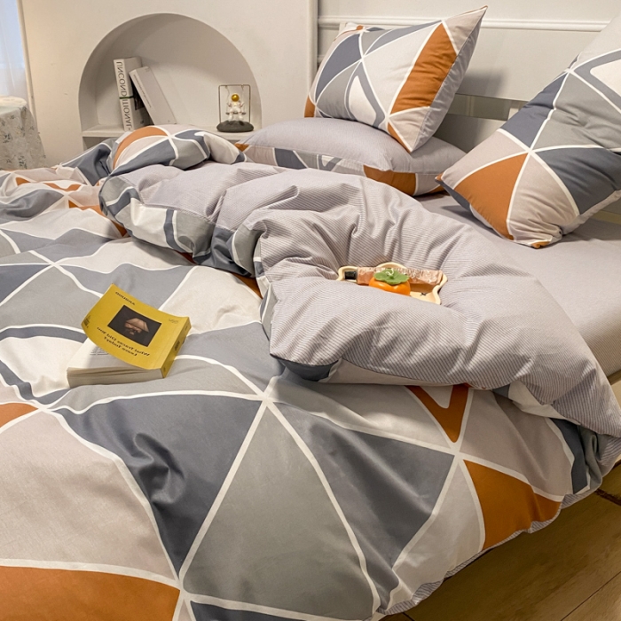 91家纺网 家纺一手货源 找家纺 晨希 2023新款全棉印花四件套 时间定格