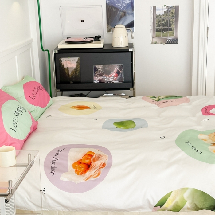 91家纺网 家纺一手货源 找家纺 昔可 2023新款大版全棉 水果甜品