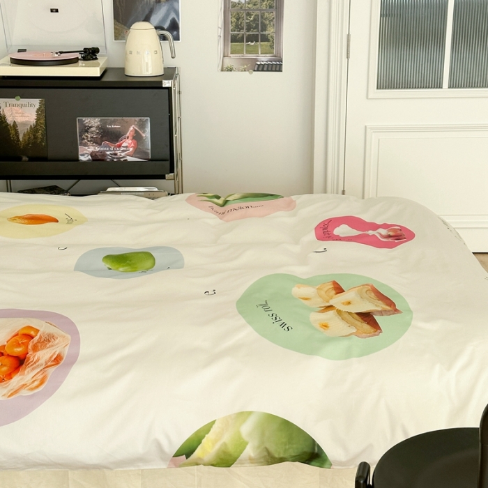 91家纺网 家纺一手货源 找家纺 昔可 2023新款大版全棉 水果甜品