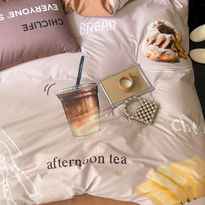 91家纺网 家纺一手货源 找家纺 昔可 2023新款大版全棉 下午茶咖啡