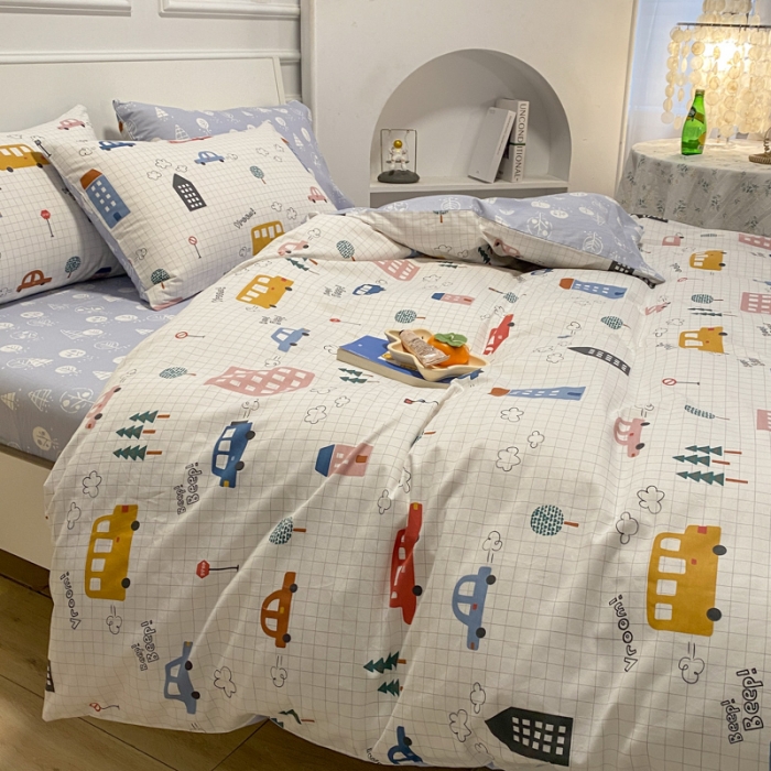 91家纺网 家纺一手货源 找家纺 晨希 2023新款全棉印花四件套 小心愿