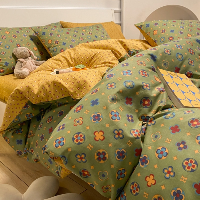 91家纺网 家纺一手货源 找家纺 晨希 2023新款全棉印花四件套 依丝克