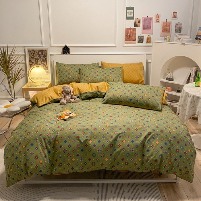 91家纺网 家纺一手货源 找家纺 晨希 2023新款全棉印花四件套 依丝克