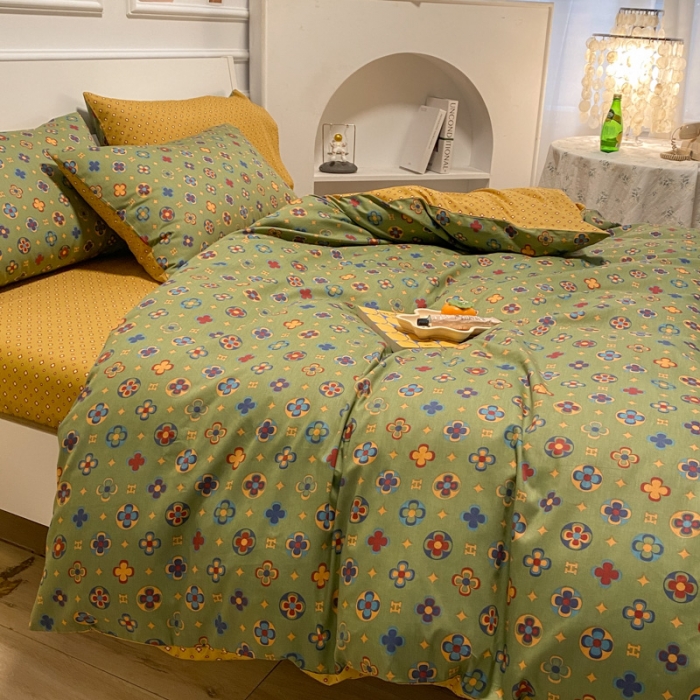 91家纺网 家纺一手货源 找家纺 晨希 2023新款全棉印花四件套 依丝克