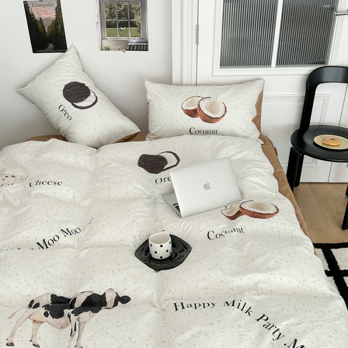 91家纺网 家纺一手货源 找家纺 昔可 2023新款大版全棉 椰子奶牛