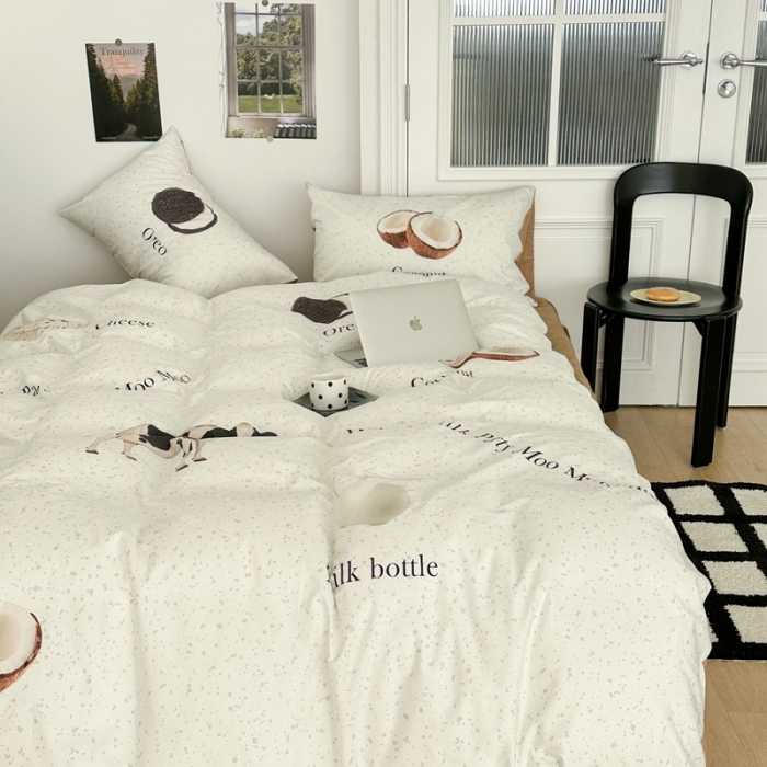 91家纺网 家纺一手货源 找家纺 昔可 2023新款大版全棉 椰子奶牛