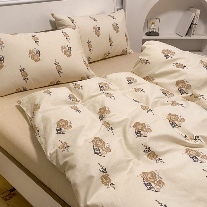 91家纺网 家纺一手货源 找家纺 晨希 2023新款全棉印花四件套 花儿朵朵