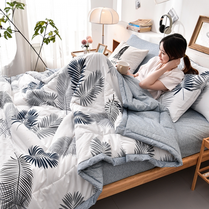 91家纺网 家纺一手货源 找家纺 圣楚 2024年新款简约时尚单夏被空调被夏凉被直播供货似水流年