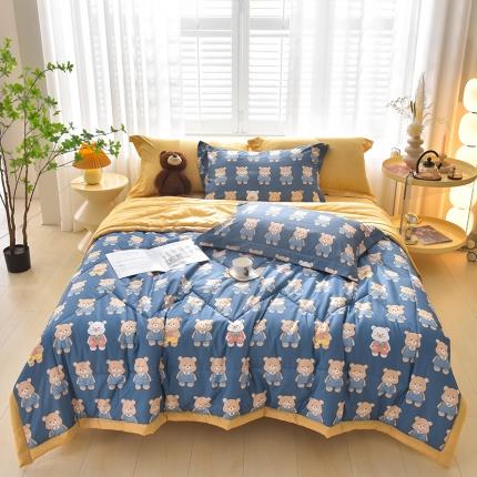 圣楚 2024年新款简约时尚单夏被空调被夏凉被直播供货熊宝贝