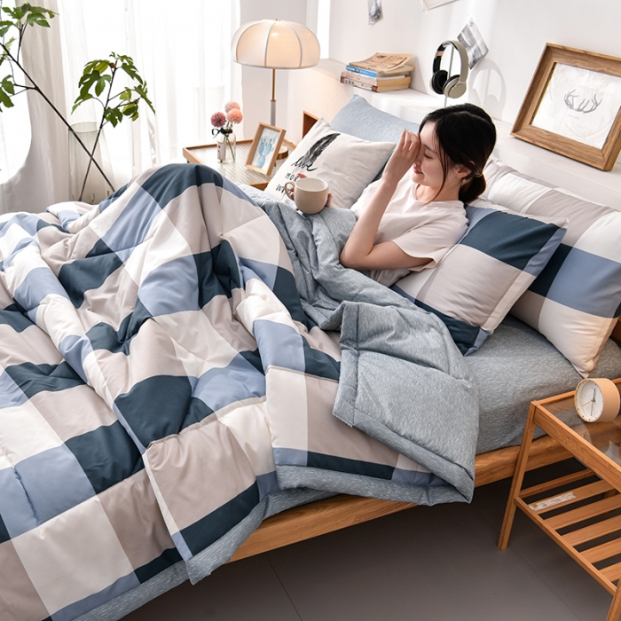 91家纺网 家纺一手货源 找家纺 圣楚 2024年新款简约时尚单夏被空调被夏凉被直播供货悠然格调