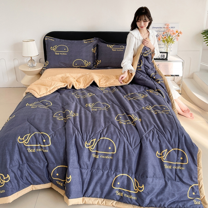 91家纺网 家纺一手货源 找家纺 圣楚 2024年新款简约时尚单夏被空调被夏凉被直播供货 自由自在