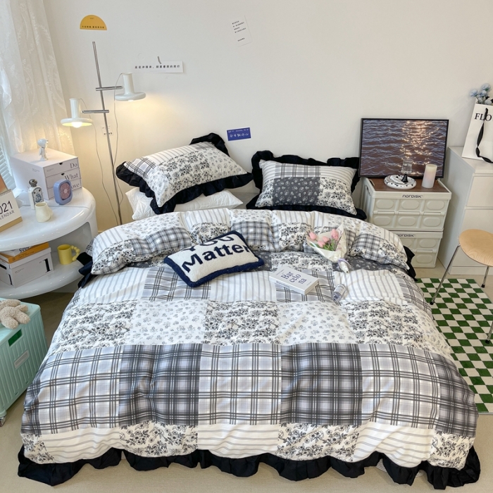 91家纺网 家纺一手货源 找家纺 昔可 2023新款法式复古系列花边款 浮绘花影