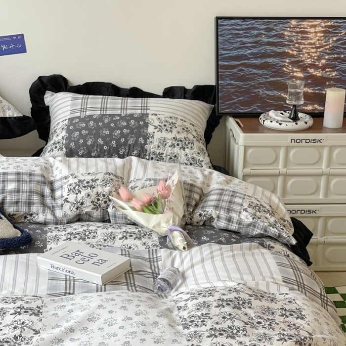 91家纺网 家纺一手货源 找家纺 昔可 2023新款法式复古系列花边款 浮绘花影