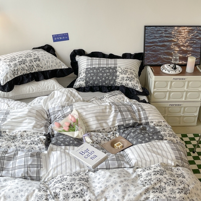 91家纺网 家纺一手货源 找家纺 昔可 2023新款法式复古系列花边款 浮绘花影