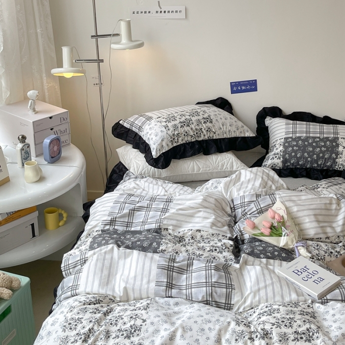 91家纺网 家纺一手货源 找家纺 昔可 2023新款法式复古系列花边款 浮绘花影