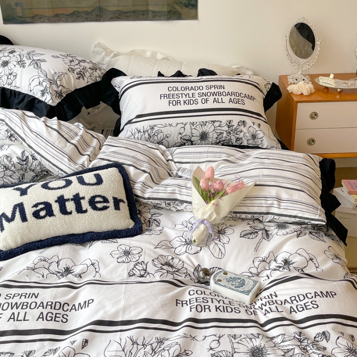 91家纺网 家纺一手货源 找家纺 昔可 2023新款法式复古系列花边款 黑茶