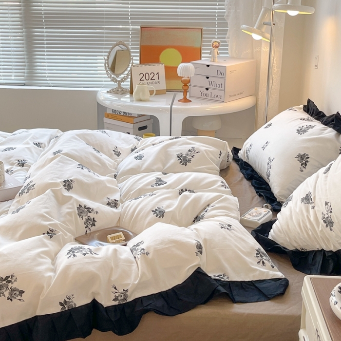 91家纺网 家纺一手货源 找家纺 昔可 2023新款法式复古系列花边款 秘密庄园