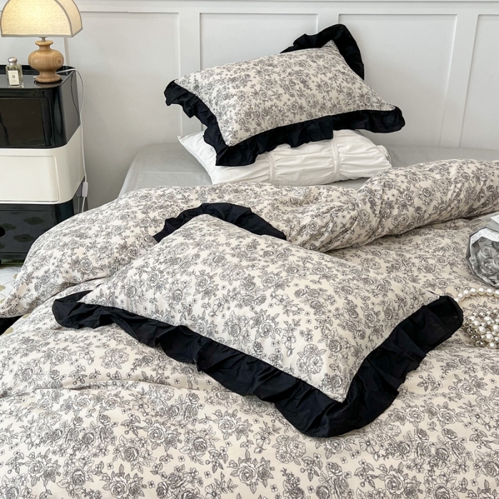 91家纺网 家纺一手货源 找家纺 昔可 2023新款法式复古系列花边款 莫里斯花房