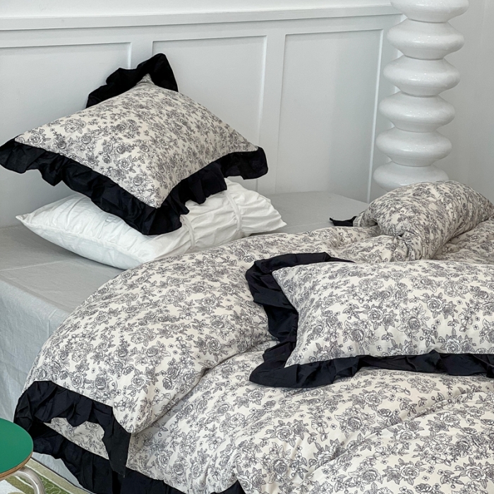 91家纺网 家纺一手货源 找家纺 昔可 2023新款法式复古系列花边款 莫里斯花房