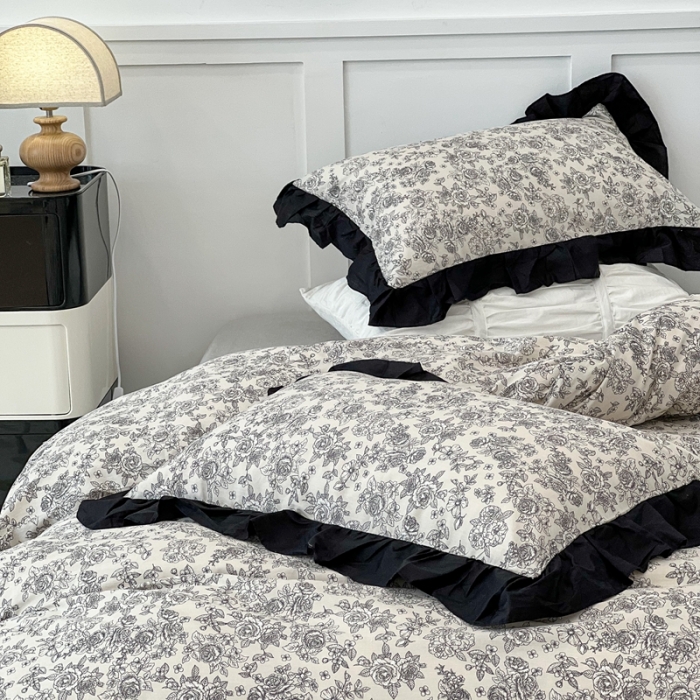 91家纺网 家纺一手货源 找家纺 昔可 2023新款法式复古系列花边款 莫里斯花房