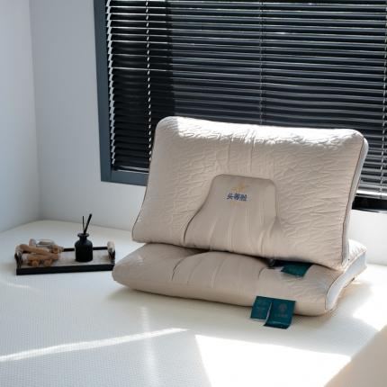 （总）新款全棉定型枕保健枕羽丝枕枕芯枕头 头等舱-咖