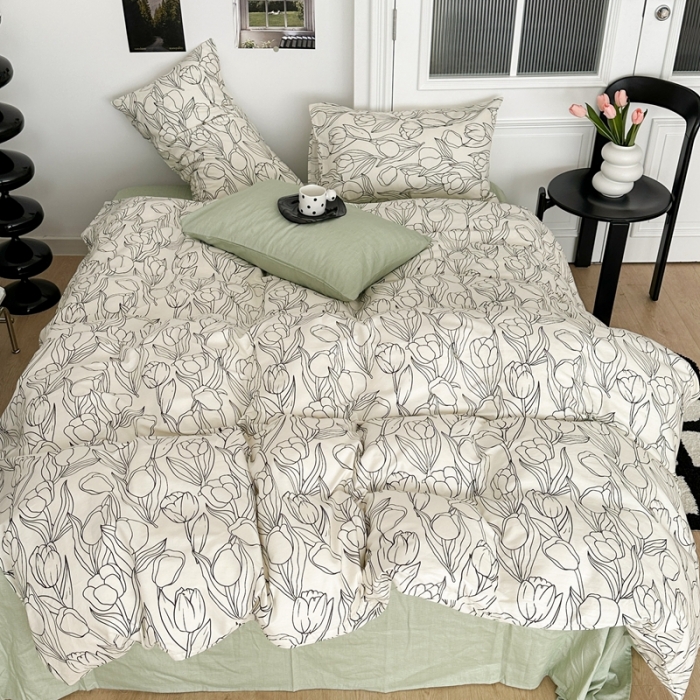 91家纺网 家纺一手货源 找家纺 昔可 2023新款法式复古系列普通款 黑色郁金香