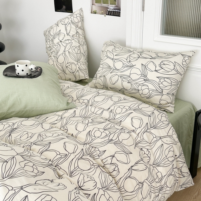 91家纺网 家纺一手货源 找家纺 昔可 2023新款法式复古系列普通款 黑色郁金香