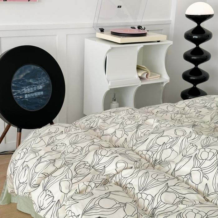 91家纺网 家纺一手货源 找家纺 昔可 2023新款法式复古系列普通款 黑色郁金香