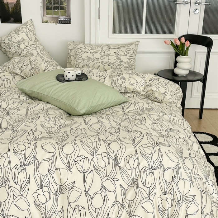 91家纺网 家纺一手货源 找家纺 昔可 2023新款法式复古系列普通款 黑色郁金香