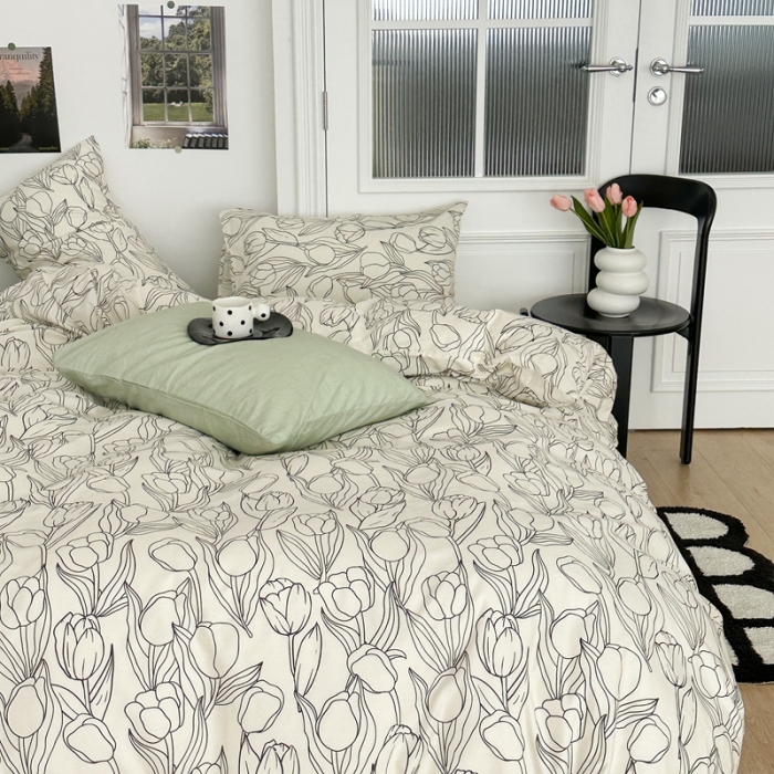 91家纺网 家纺一手货源 找家纺 昔可 2023新款法式复古系列普通款 黑色郁金香