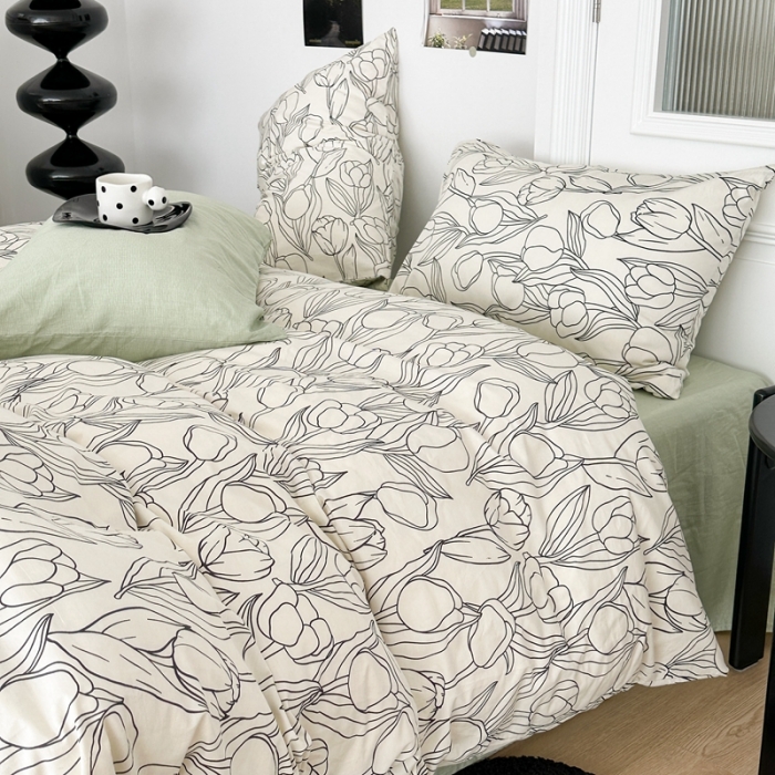 91家纺网 家纺一手货源 找家纺 昔可 2023新款法式复古系列普通款 黑色郁金香